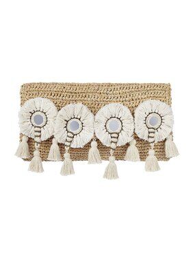 4. 2018 FLORA BELLA New Hilo Crochet Clutch Bag in Natural